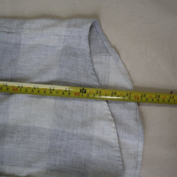 Wilfred Free White and Grey Plaid Flannel Button Front Collared Shirt, S… - Picture 12 of 14